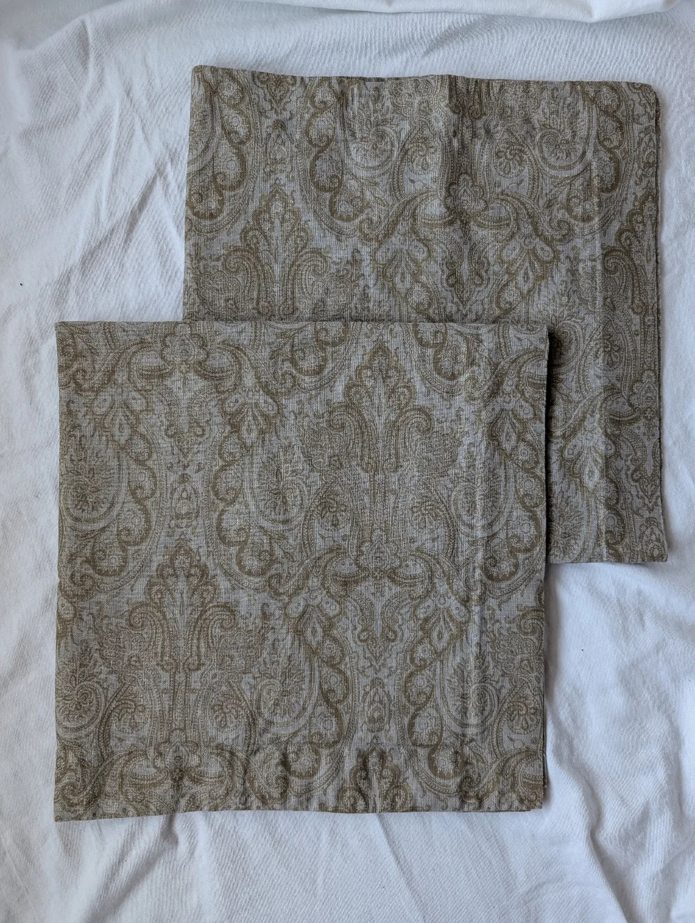 Restoration Hardware Paisley Italien Block Print Cotton Euro Pillow Covers -2